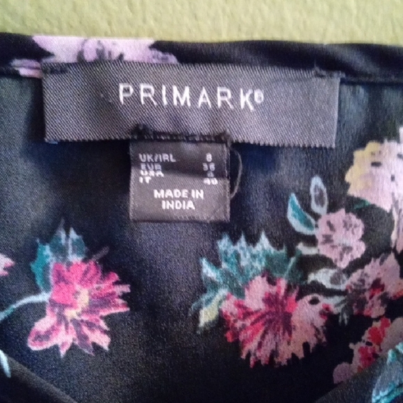 Womans 8 Primark Pink and Blue Ruffled Floral Camisole Romper Off Shoulder Flowy - Picture 2 of 6